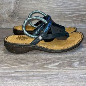 Ugg Niya Slip On Strap Black Leather Thong Women’s Size 7 Flip Flop Sandal NWOT